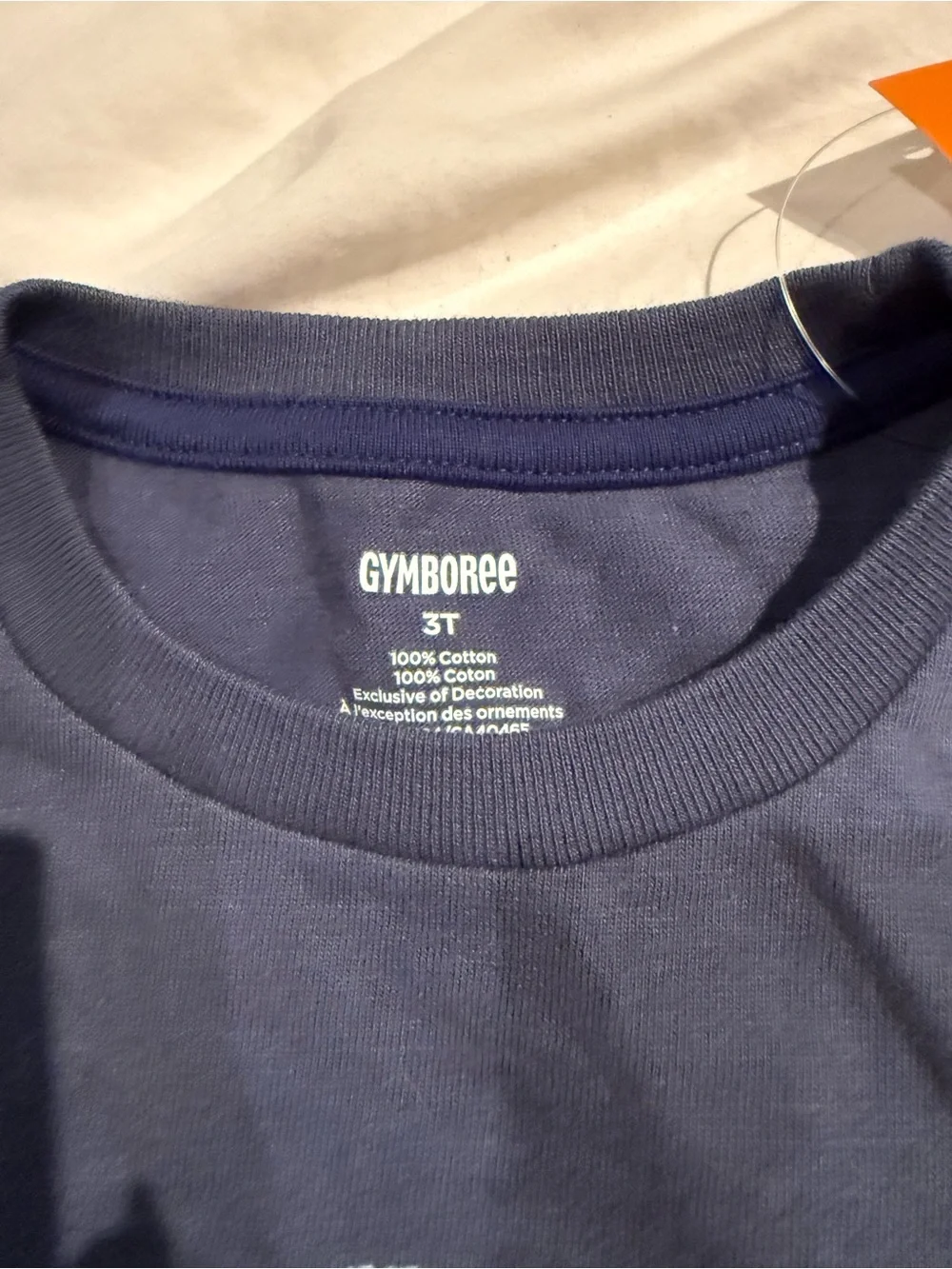 Gymboree Navy Long-Sleeve Layered Tee with Gray Sleeves and Fish Embroidery